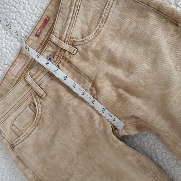 Pilcro Anthropologie 25R Slim Boyfriend Tan Floral Stencil Jeans - Picture 10 of 17